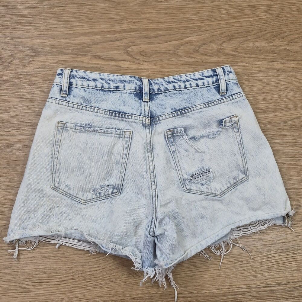 VERVET Jean Shorts Womens M Blue Denim Distressed Shorties Acid Wash - Picture 4 of 9